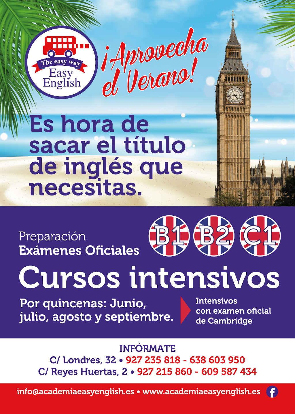 Cursos de Verano – Preparación Exámenes B1, B2 y C1